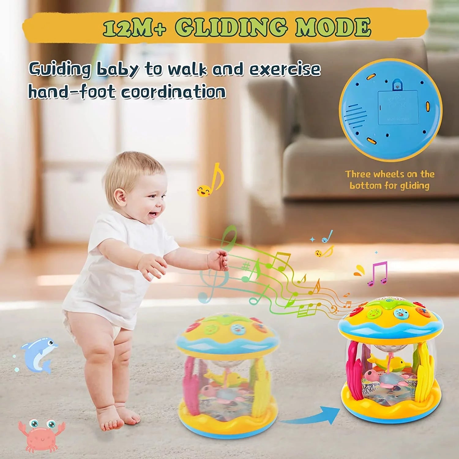 Baby Infant Toddlers Toys Up 1 Musical Toys Light for in Educational Learning Toys,Ocean 6-12 Months,4 Projector For Rotating
