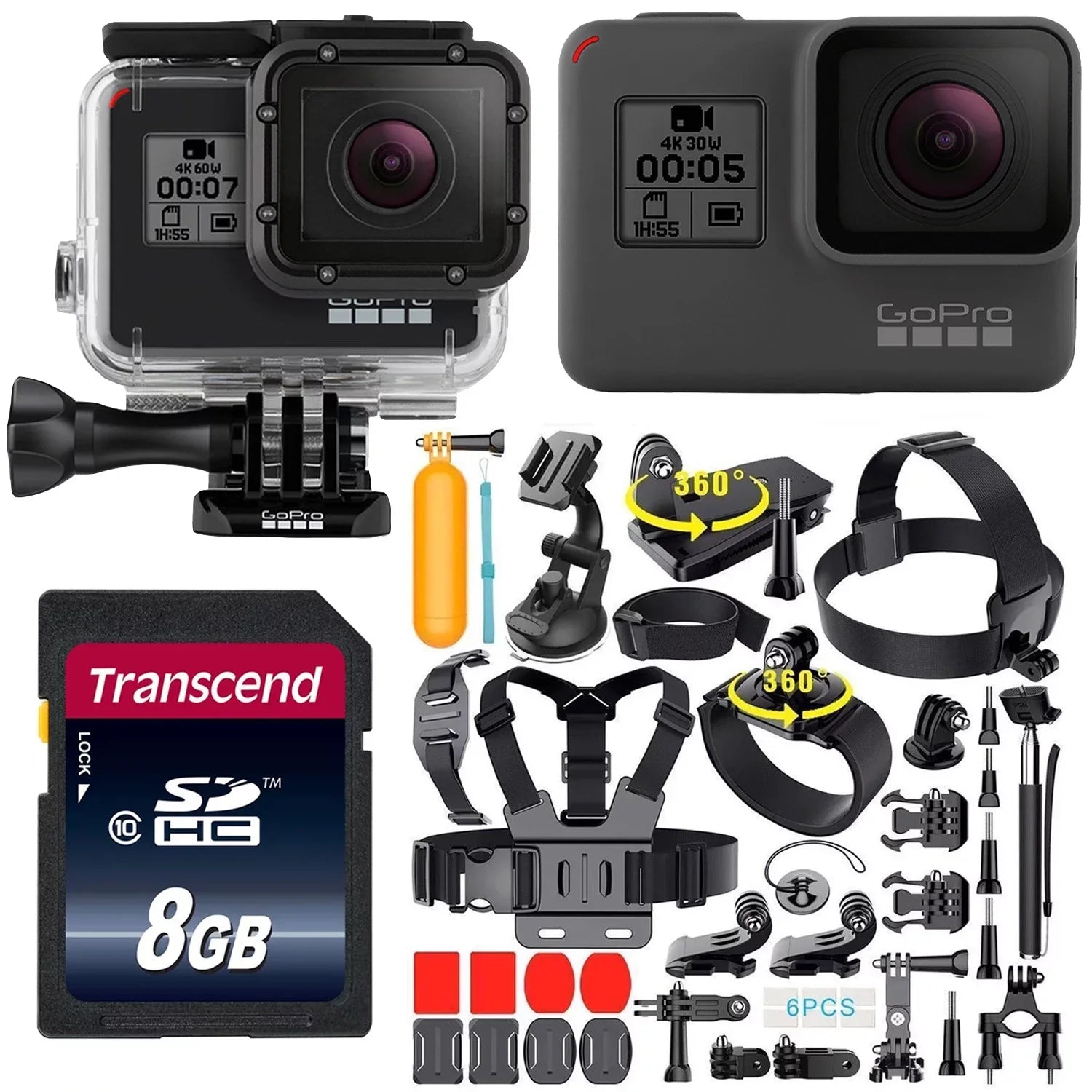 4K (Refurbished) Video Action Restored Moistureproof Black 35-in-1 Accessories Camcorder Bundle with GoPro 33ft Camera HERO5 Kit