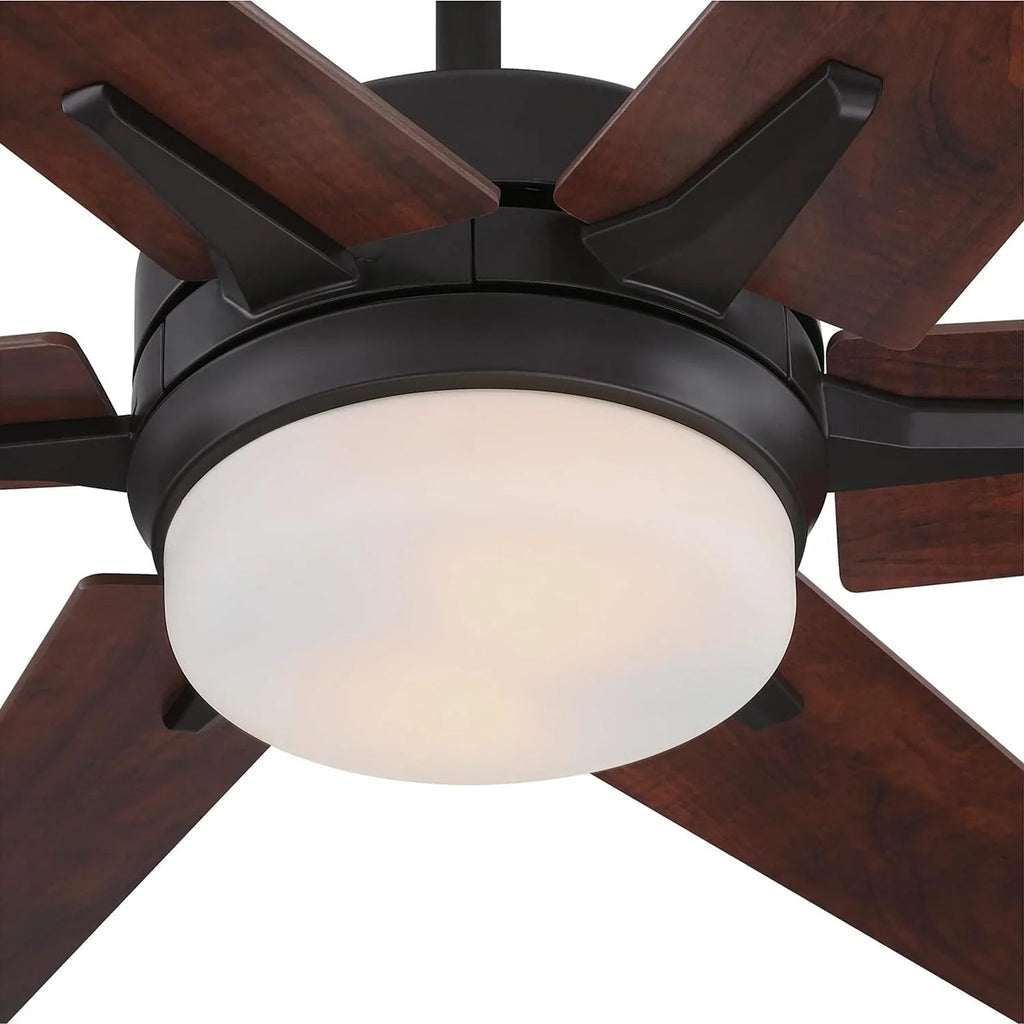 WiFi Remote and Black-Bronze Opal Ceiling Glass Finish, Home Lighting Light, Amazon with GOURE Frosted Fan Control, Alexa Smart with 74002B00 Cayuga, LED Inch, Google 60 Transitional Compatible