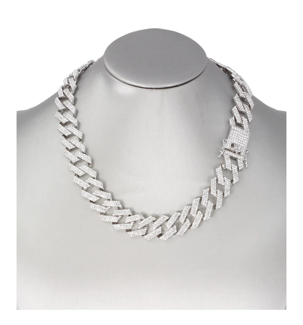 Bling'ed Ice Out Silver Blast! Trim Necklace Out Hip Matching with Raymond - with Rolly Blinged Sets Zig Hop Iced Zag Looks Necklace Charles Sets Wristwatch Band and on Out -