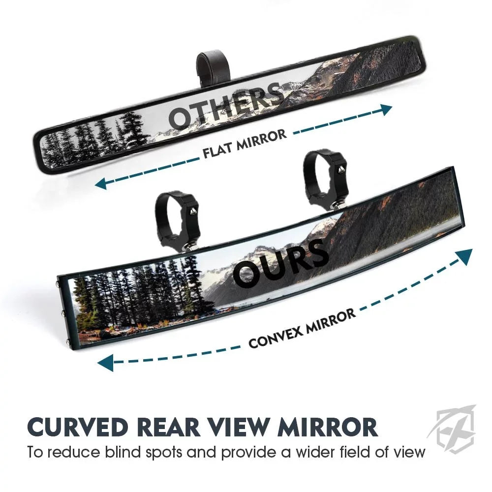 View LED 1.75"-2" UTV Rollbars Xprite Rear 17.5" Lights Integrated W/ Fits Mirror Curved