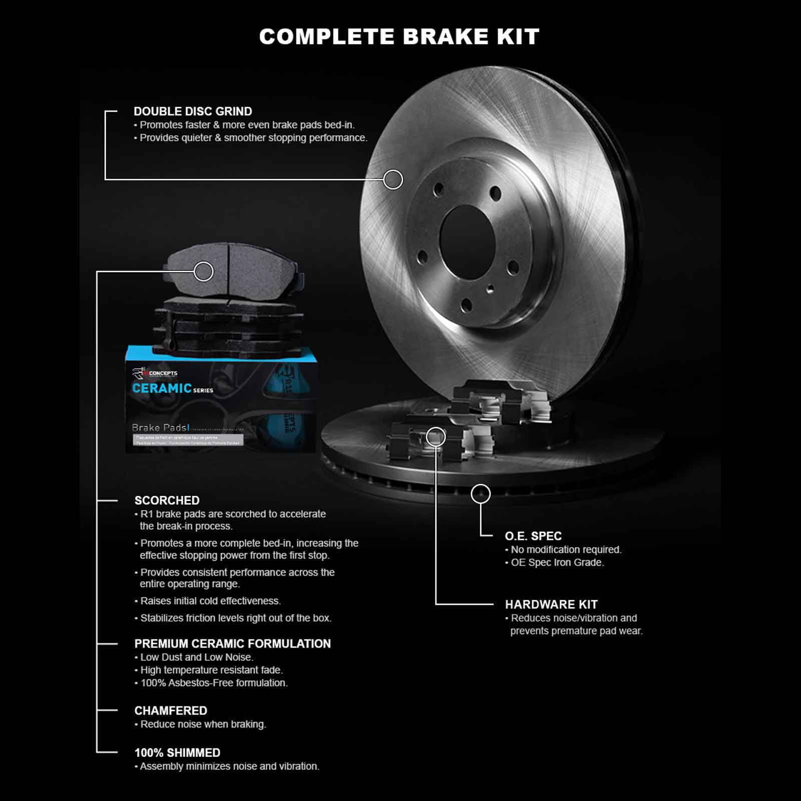 91004 , 2017-2018 R1 E With Ceramic Concepts R1 2016 Series Fits Line select: Brake Wfwh1 Rotor Concepts