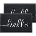 Black, Bathroom, x 30" Kitchen Design (L) for Non-Slip Front and Patio, JATOK (W) Door, 2-Pack Hello Mat 17.5" Indoor-exterior, Floor