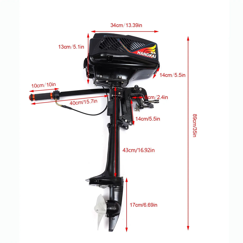 Inflatable Heavy Shaft Motor Vessel Shaft System Duty Propeller Air Cooling Trolling Miumaeov 3.6HP Control Outboard Tiller Fishing 2 Engine Stroke