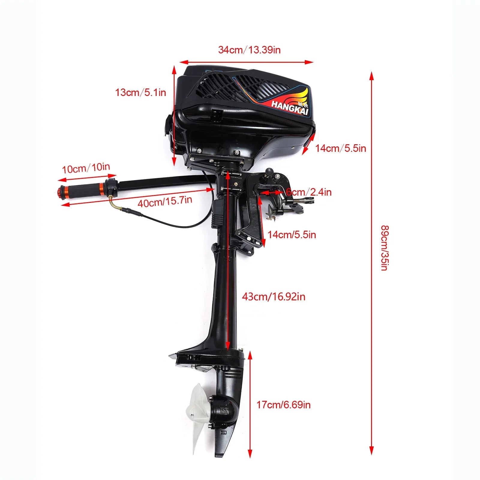 Inflatable Heavy Shaft Motor Vessel Shaft System Duty Propeller Air Cooling Trolling Miumaeov 3.6HP Control Outboard Tiller Fishing 2 Engine Stroke