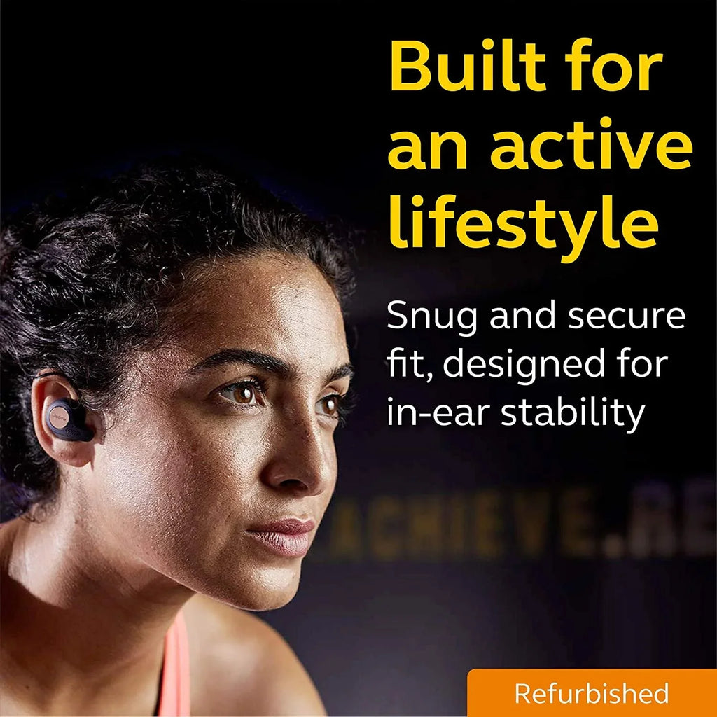 earphones mic - Active blue/copper wireless Restored (Refurbished) Jabra with Bluetooth - - 65t in-ear - Elite True