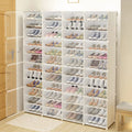 Pairs Storage Shoe Entryway 12 Tiers Boxes, Bedroom Closet 96 Stand White Tower Cubes Shoe Hallway Cabinet Modular Organizer Shelf Shoe Plastic 48 Storage Rack for