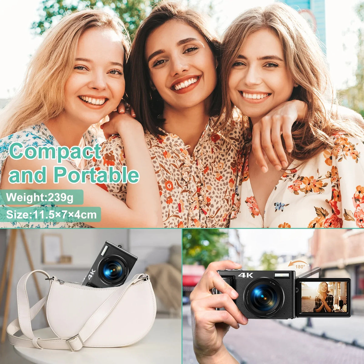 for Photography Cameras YouTube Autofocus Video Digital for 4K Camera Card Digital 32GB 16X 48MP with Camera Zoom Vlogging