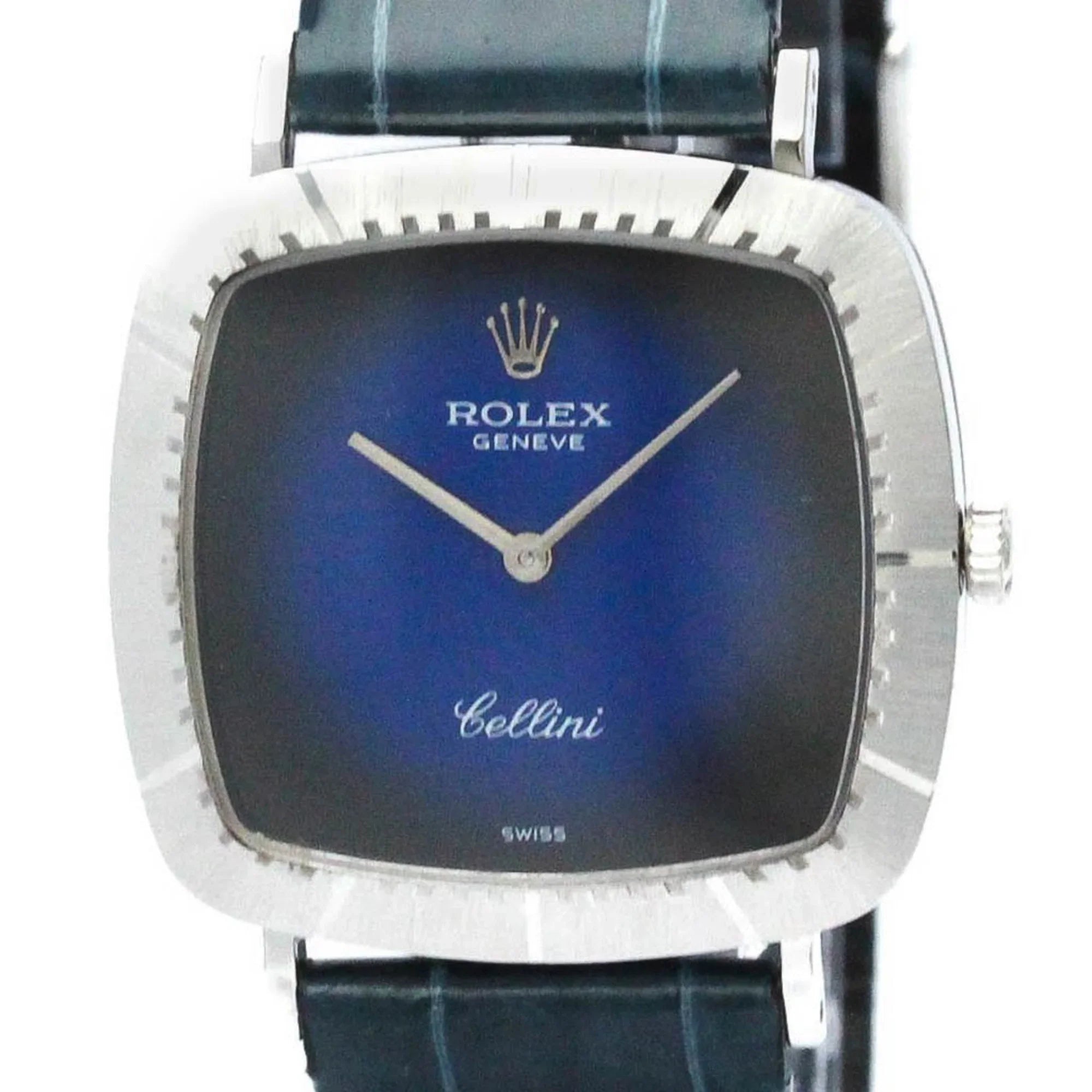 18K Hand-Winding White Gold Cellini (Good) Pre-Owned Vintage Mens Watch BF567340 4084