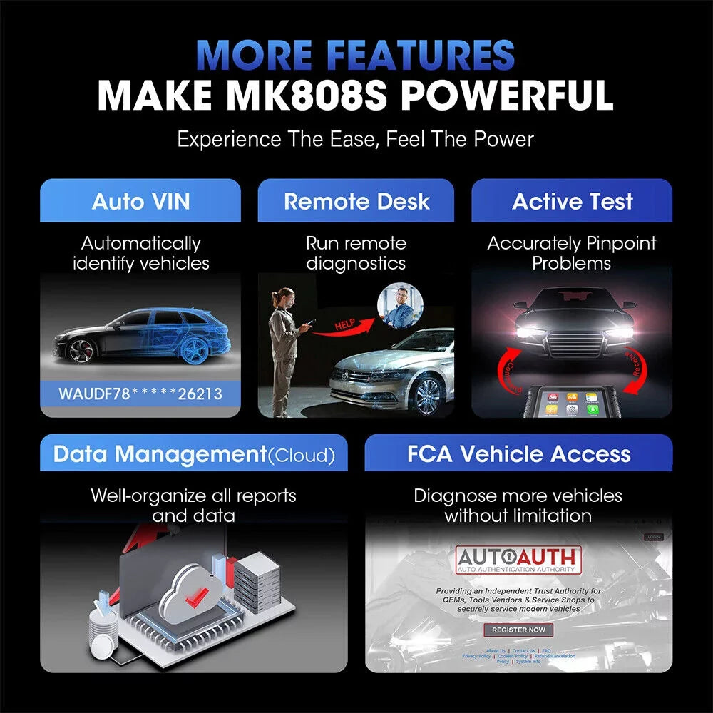 MK808S Diagnostic Diagnosis, Autoauth Test, of MX808 Scanner Service, 28+ Updated All MaxiCheck MaxiCOM Reader Autel OBD2 System Active MK808 Car Code
