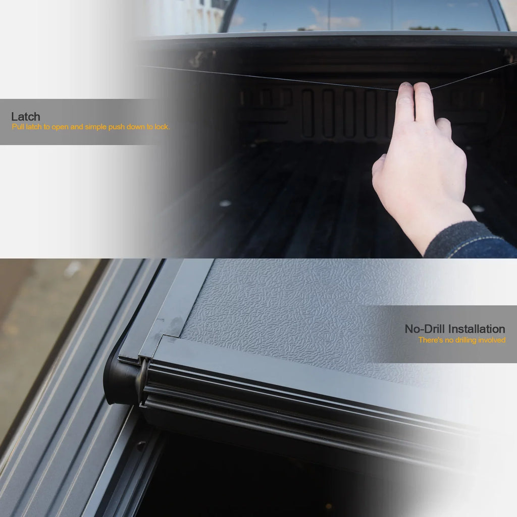 642167822394 Tri-Fold - Black New Low Shield Aluminum Ram Body Tonneau 2019-2022 For 1500 Stehlen Short Matte ( Bed Profile ) 5.7 68.4" Feet Style Hard