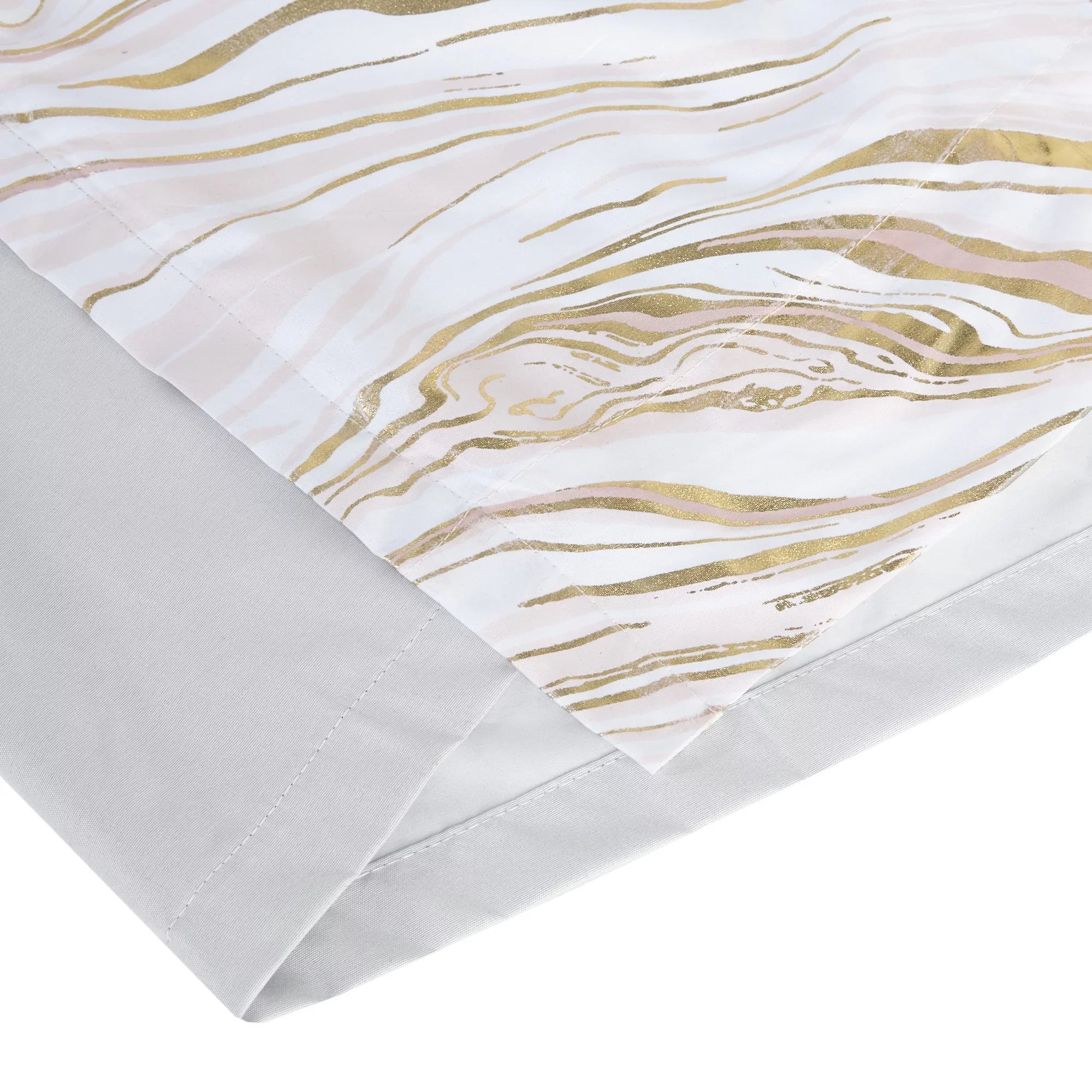 Printed 50x84" Metallic Total Intelligent Grommet Blush/Gold, Blackout Top Design Marble Curtain, Rebecca