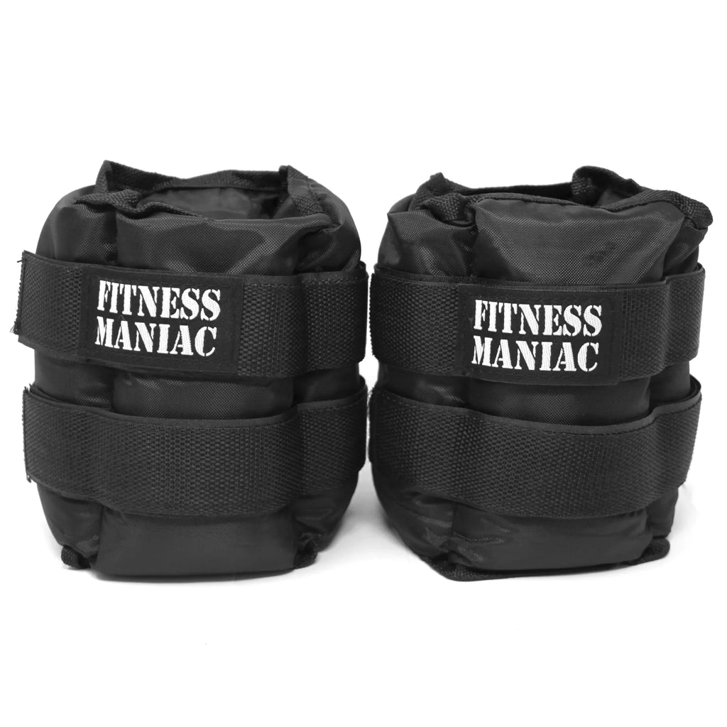 Maniac 16 Adjustable lbs 8-lbs Two USA (Pair Ankle of Strap Ankle Weights) with Weights Fitness