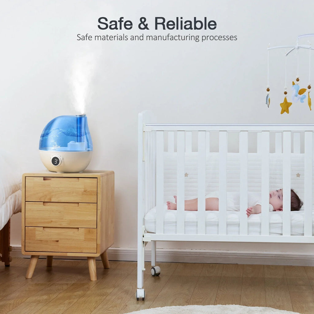 for Rotation 24 Indoor Run 360° Bedroom, Mist Auto VCK Large 2.3L 3 Time, Air Shut-Off, Room Home Ultrasonic Hours for Humidifiers Use Nozzle Baby Humidifier, Nursery, Cool Levels, Mist Quiet Plants,