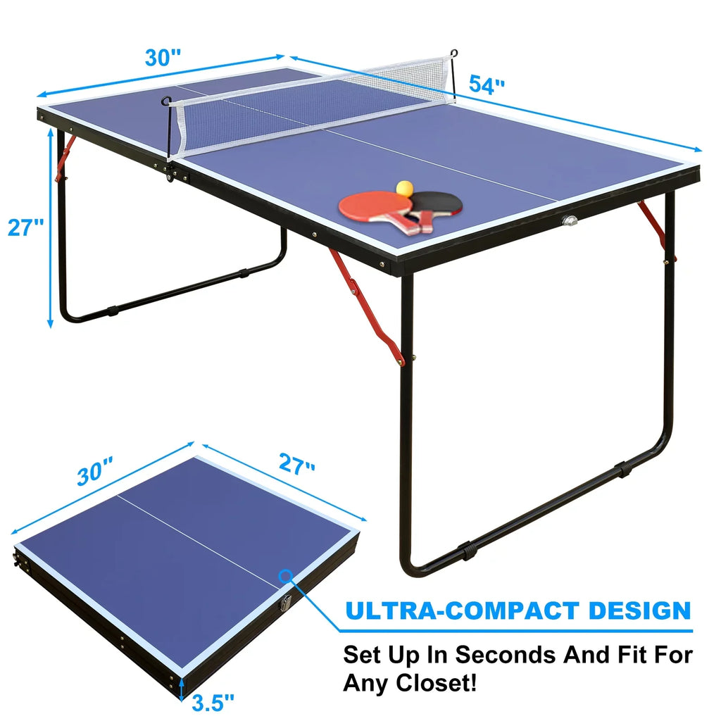 Balls Tennis and 3 Pong 2 Table Net, Table Table Tennis Tennis Table Adults Table Ping Foldable Table & Midsize Kids, Indoor Paddles Outdoor Set, Portable with for