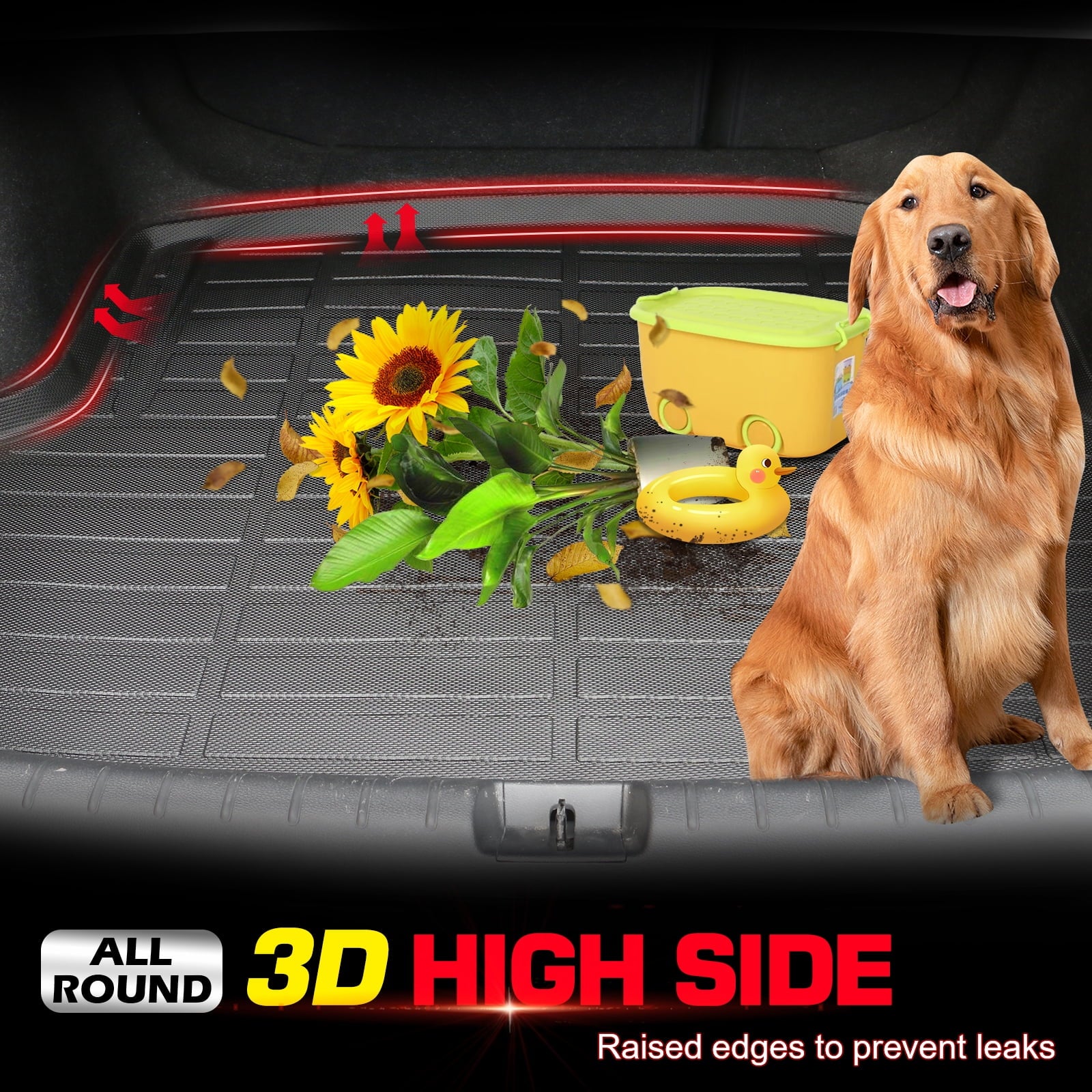 Floor Cargo 3D Front Row Protection Ikon Honda Climatic Molded With -V, 2023-2024 Mat Carpets Shield Trunk Boot All Black 1st & Fits Rear Motorsports Liner Tray Protector Mats 2nd Pad