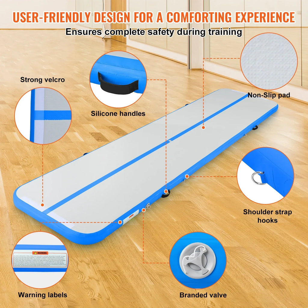 Mat 13ft Pump Cushion Fitness Air Gymnastics Inflatable Training Vibrating with