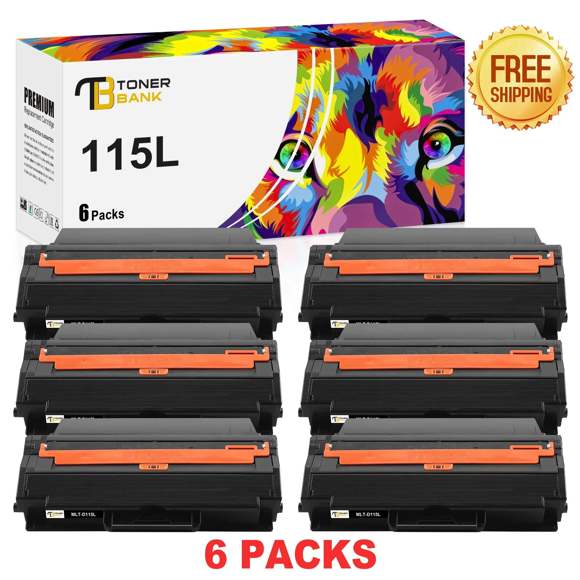 '-D115L -M2880FW -M2830DW Toner for -M2820DW 6 Fits Printer -M2620 Black 6-Pack with -M2870FW use 115L * Toner Xpress Samsung -M2670 Bank