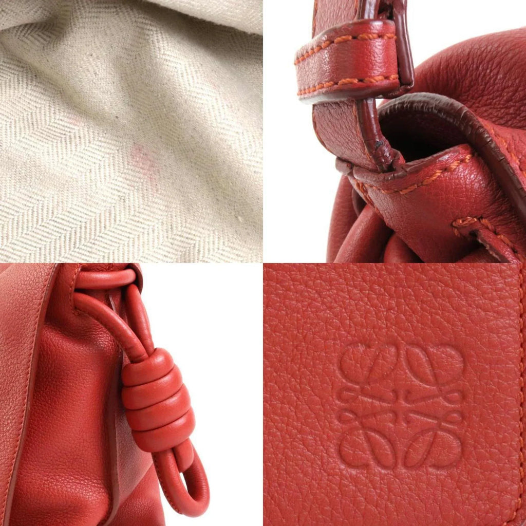 Shoulder Red (Good) Bag LOEWE Orange Leather Women's Pre-Owned