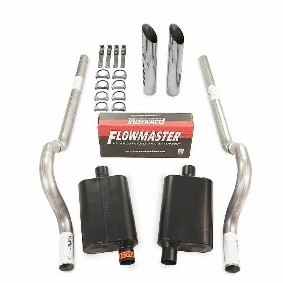 Mopar Body B Flowmaster Dual Exit SW Car Rear 40 Series Exhaust Kit 2.5" 62-74