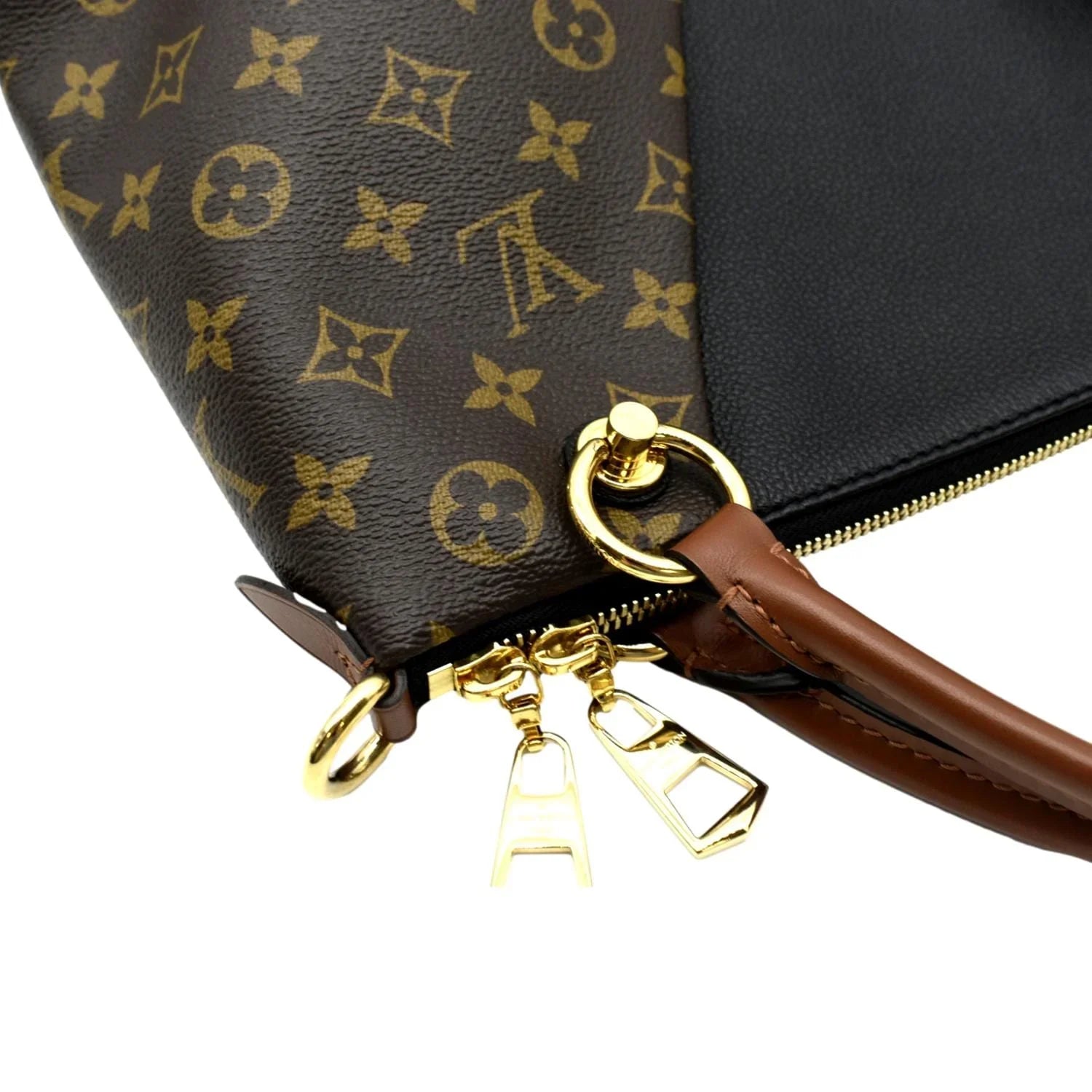Monogram Hobo V Black Pre-owned Bag Leather