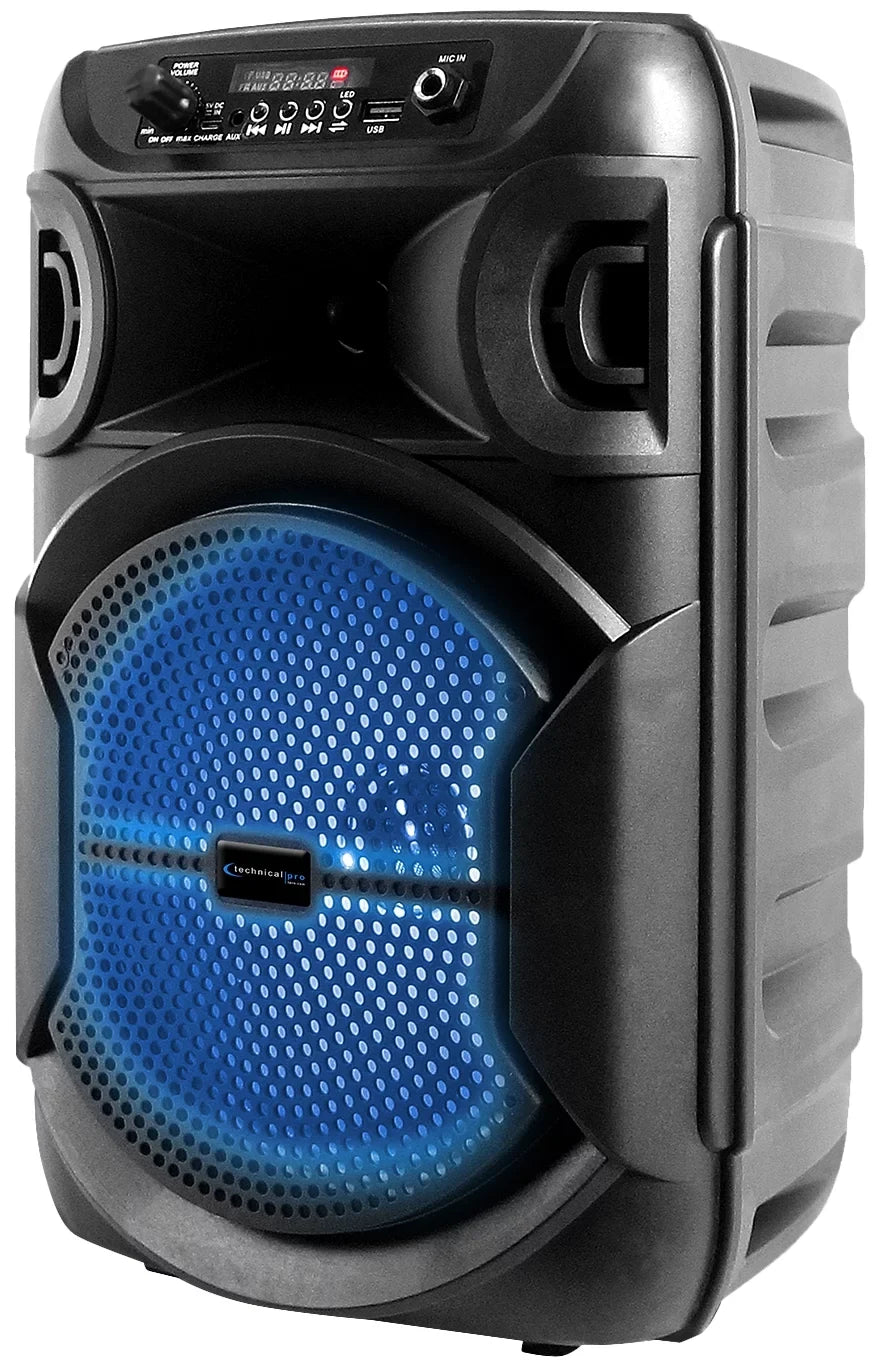 BOOM8 Party Wireless w/Bluetooth Technical (2) Portable Speakers 8" Pro