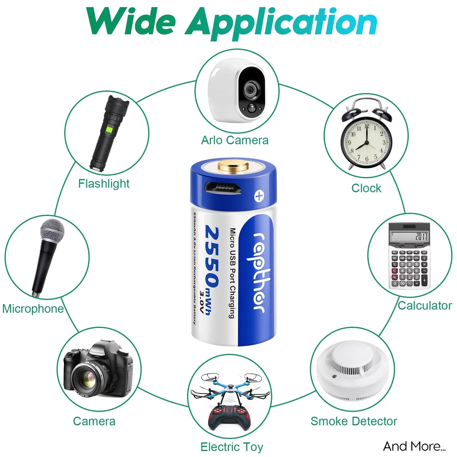 Wireless (850mAh) Fits Arlo VMC3030 Batteries Arlo Pack VMS3430 VMS3330 with 4 Rapthor VMK3200 VMS3130 Camera Security Rechargeable of