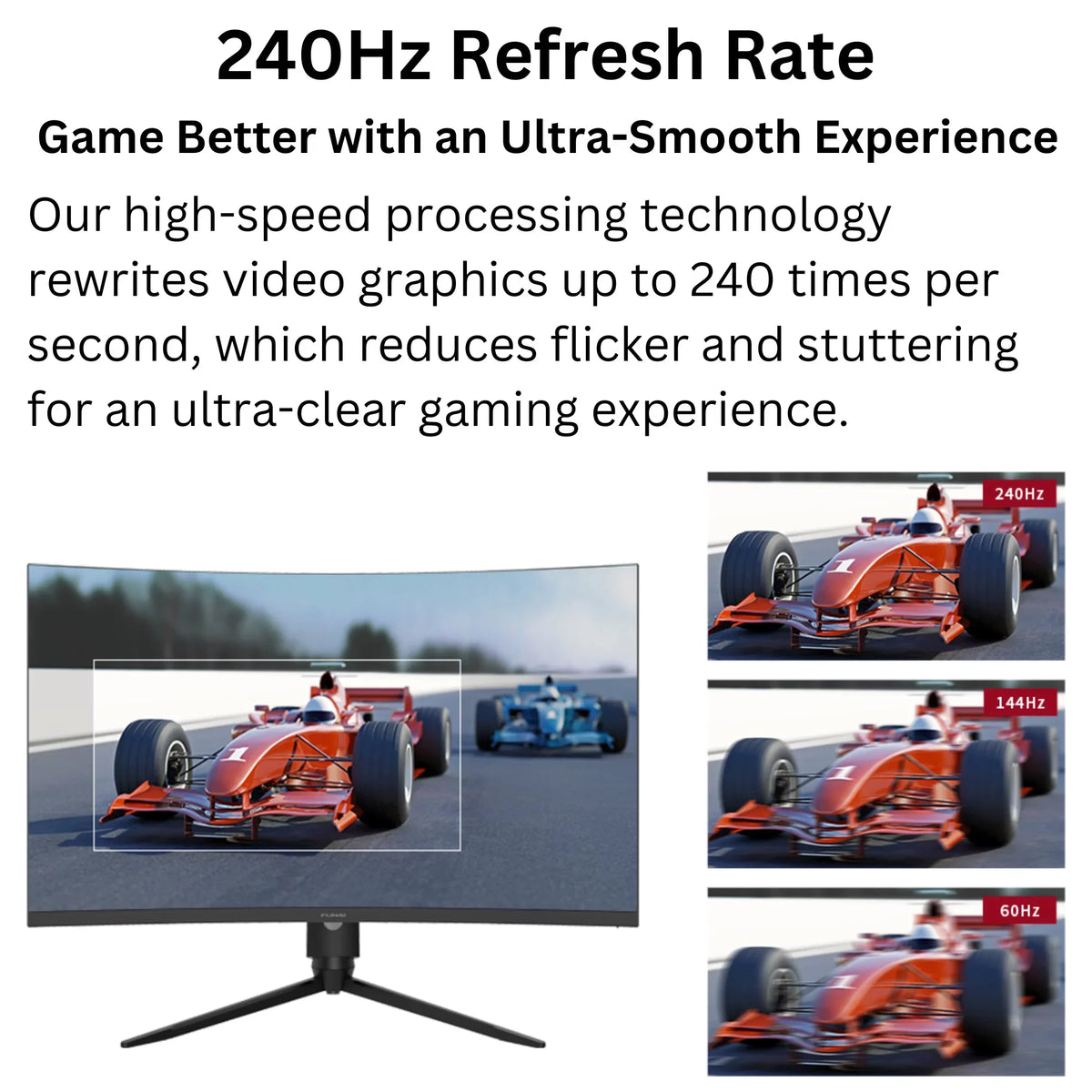 1ms, Monitor Curved AMD Premium FHD HDR, VA, 240Hz, Funai (FGM-32C545) Gaming 32" FreeSync™ Enabled