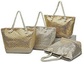 Print Tote Beach Chevron or Bag Initial, Gold - with Metallic or Large - be Silver Personalized Pattern with Women Stripe Stripe Top Zipper Can Name Gold Monogram - or
