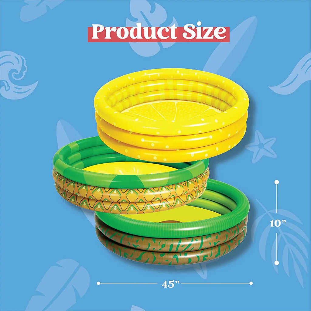 Swimming Pool Baby Kiddie Inflatable 3 Pit for Packs Avocado Set Inflatable Pool 10 X Fun Pineapple Kiddie Summer Pools liquid Pool Ball Kids Lemon 45 Pool