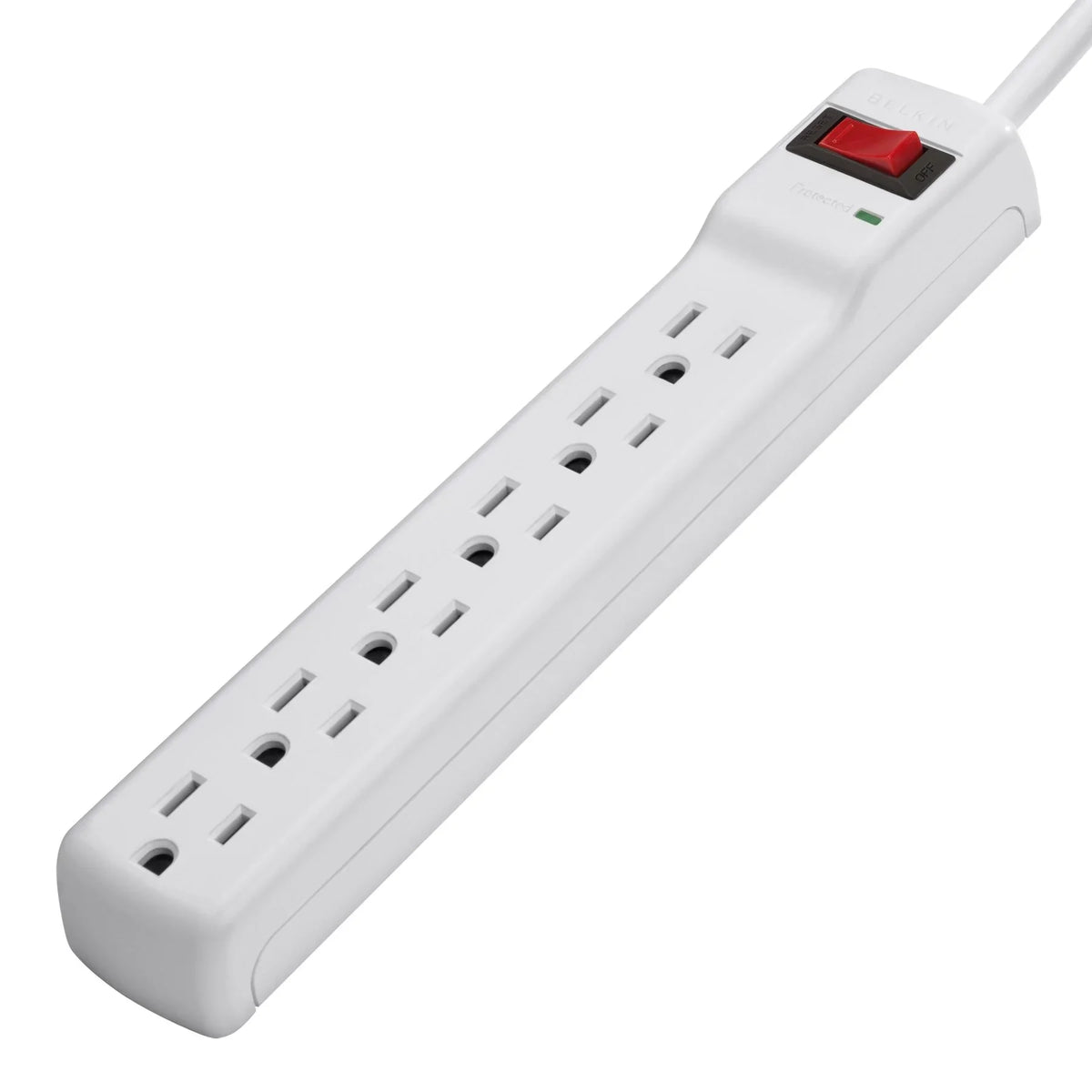 Brick 6 Office, Home, Outlets, Travel, Long AC 200 (2 Metal Desktop 2 White Duty Belkin Surge Pack) Power Heavy Charging - - & for Joules, Computer Strip Multiple ft Phone Cord Extension Protector