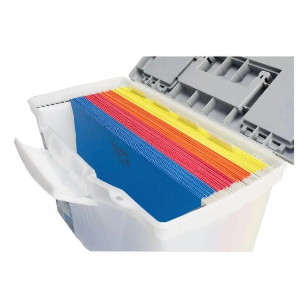 Files, Clear/Silver 12", Letter/Legal x x Storex with Filebox Letter/Legal Portable 10.5" Lid, 14.5" Organizer