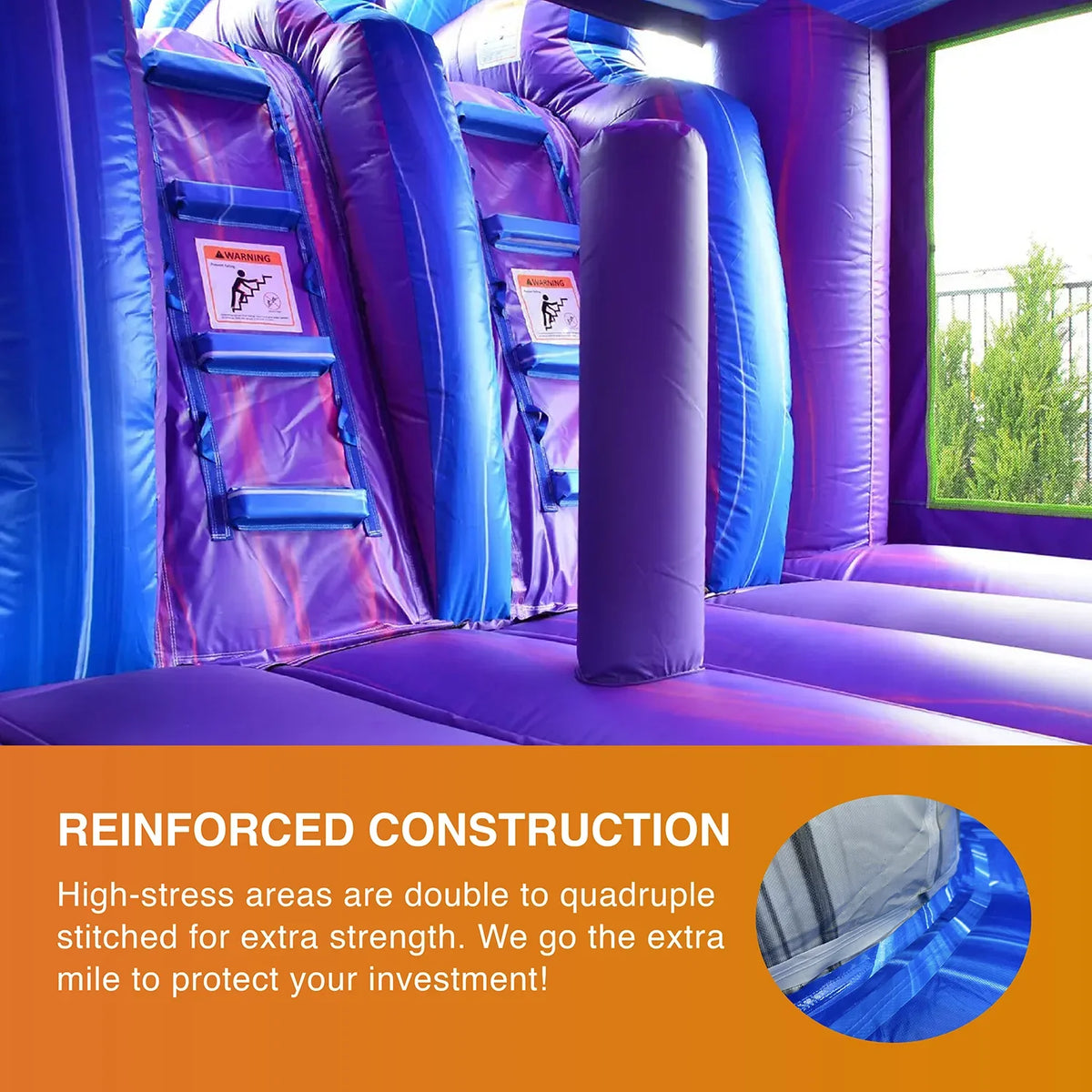 Slide Inflatable House for JumpOrange Mermaid and Bounce Pool Adults Titan Grade and exterior with Commercial with Lane Kids Blower Dual