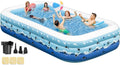 Inflatable Backyard with exterior Swimming 130"x72"x22" Home Ground Large Full-Sized Swimming Pump, Family Thickened for for Indoor Pools Blow Extra Inflatable Pool Pool Above Adults, Garden Up Lawn