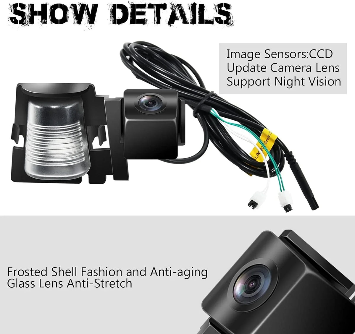 on Jeep 170° Parking RED Plate Aftermarket Backup Bracket Wide License Camera Vision 2007-2018 Camera JK WOLF for Wrangler Mouting Waterproof View Reverse Rear