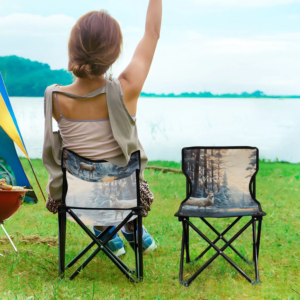 Chair Portable Carry with Lawn for Fishing Beach Chair Chair Kids Winter Camping Bag Deer Folding Forest Outdoor in Small Chair