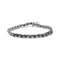 Bracelet (Black 7" Womens Haus Clasp Inches Brilliance Cttw Box Black Sterling cut Silver Diamond 1/4 .925 Treated Durability) Color, Tennis I3 of Round