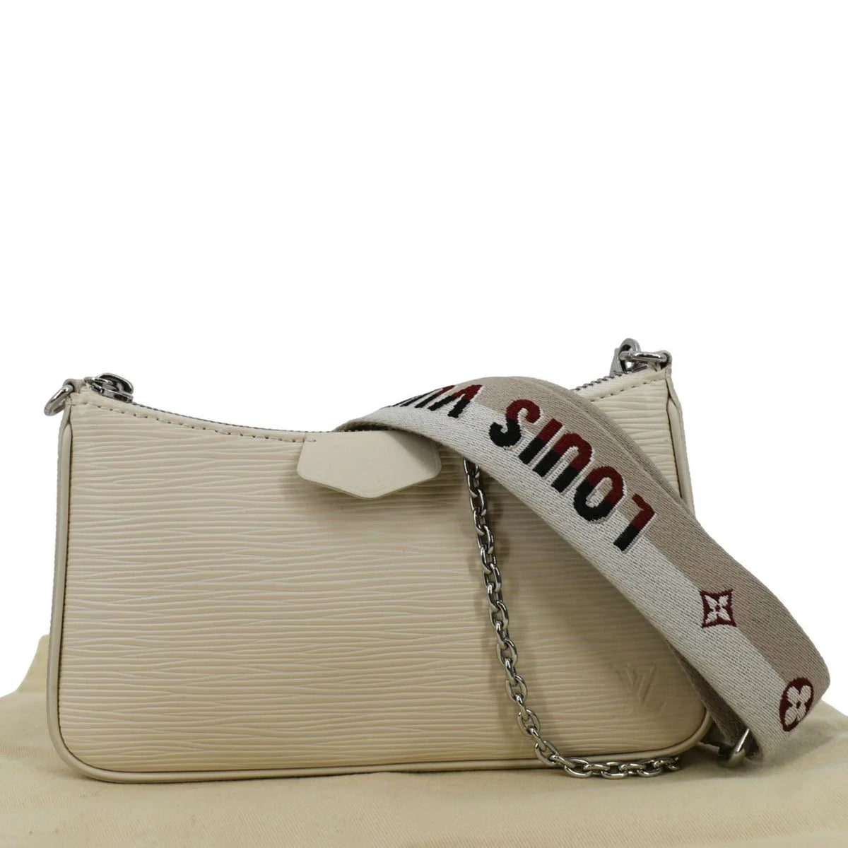 Easy Bag Leather Epi Cream Shoulder Strap Pouch On Pre-owned
