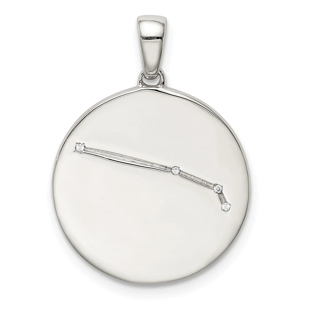 Sterling & Rhodium-plated Zodiac QQC9730 Pendant Aries Silver