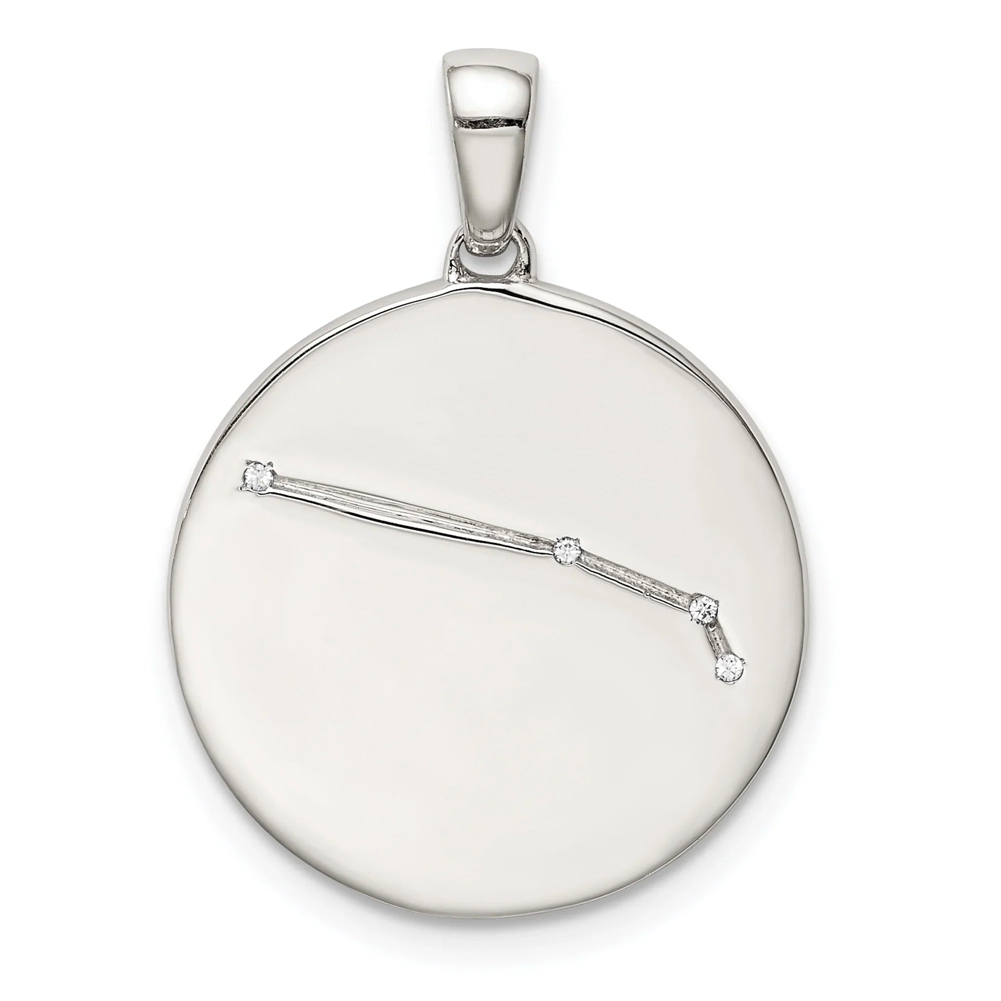 Sterling & Rhodium-plated Zodiac QQC9730 Pendant Aries Silver