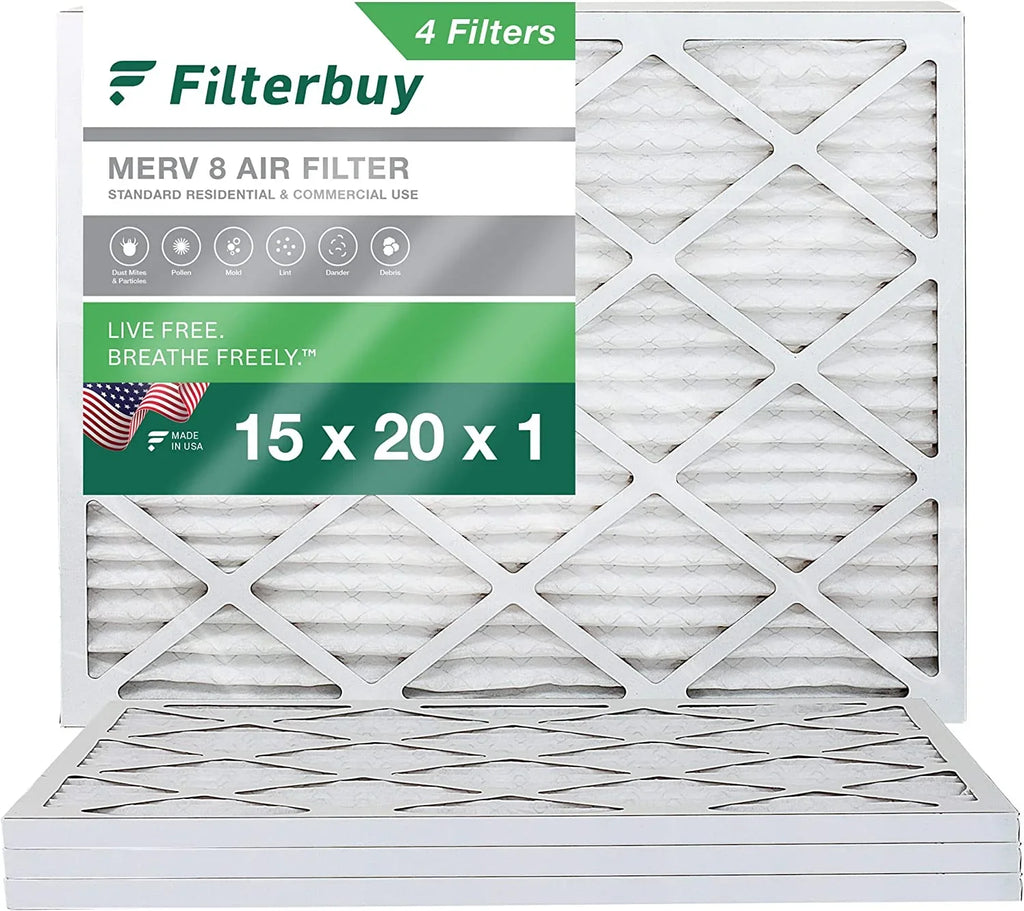 Filters Pleated Filterbuy Furnace 8 (4-Pack) 15x20x1 Air