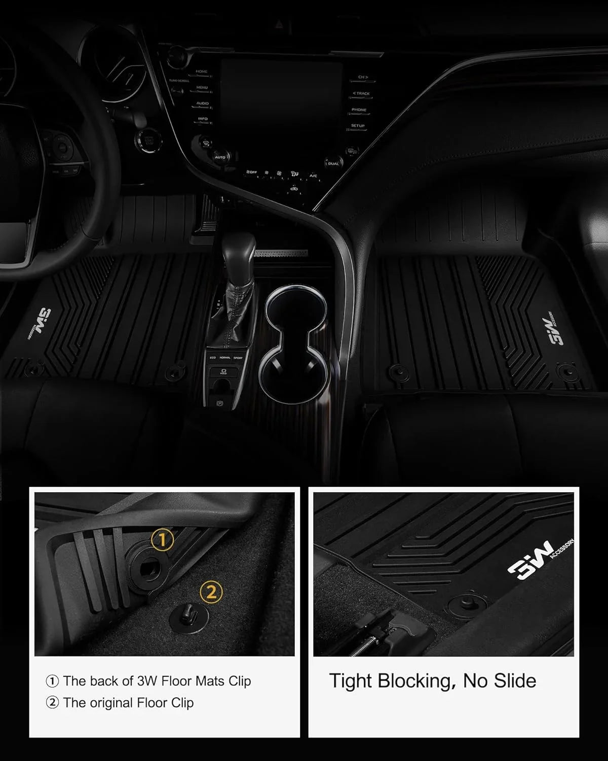 Liner Fit ) for 2018-2024 for Custom All Trunk and Floor Camry Toyota Liner 3W or Cargo & Floor Mat Mats Hybrid Camry (Not Climatic for