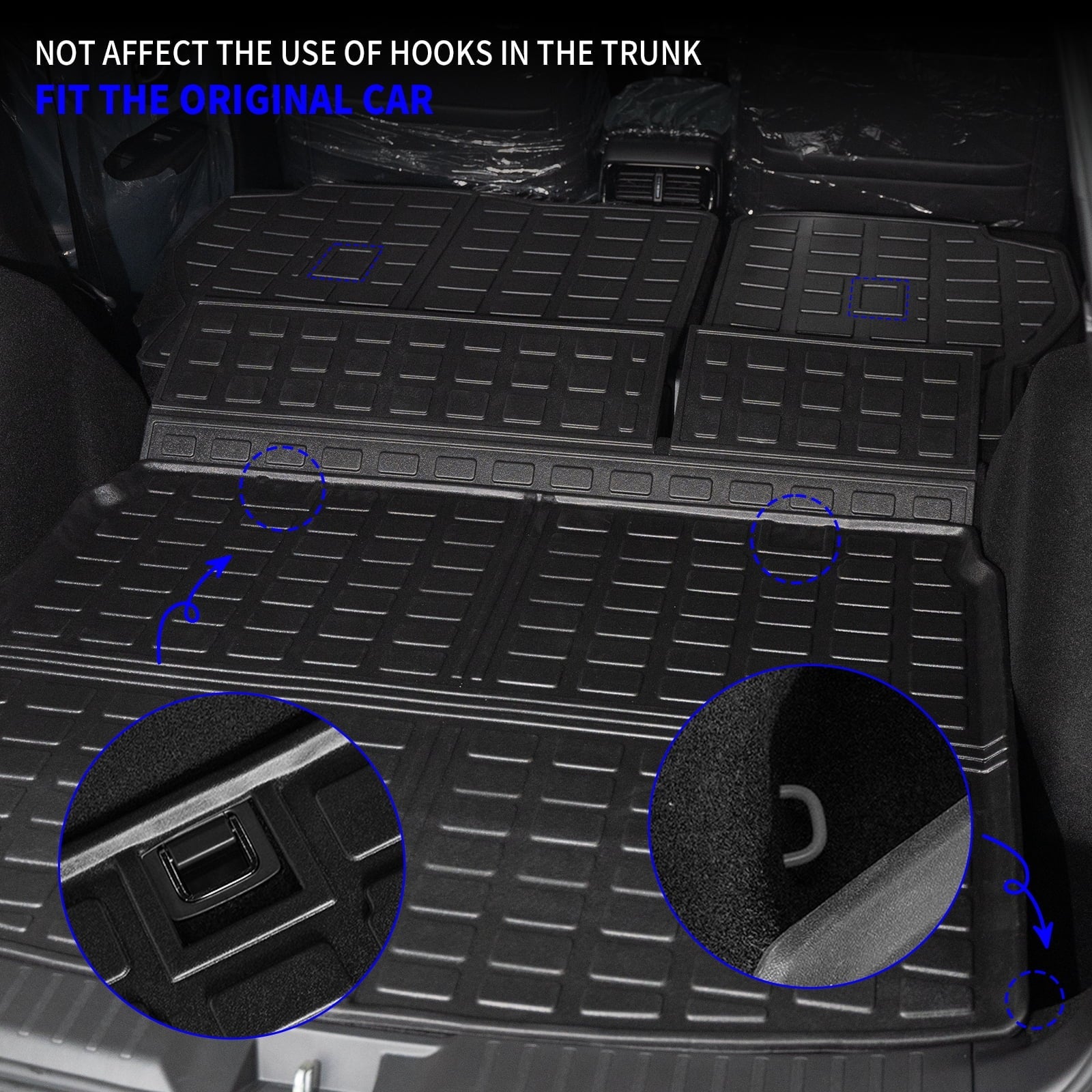 Trunk Honda Cargo Mats) (Fit Accessories Seat -V Upper Honda 2024 Cargo Protector 2023 with Liner Mat+Backrest Back Mat Trunk Deck, Mat Fits Shield Hybrid