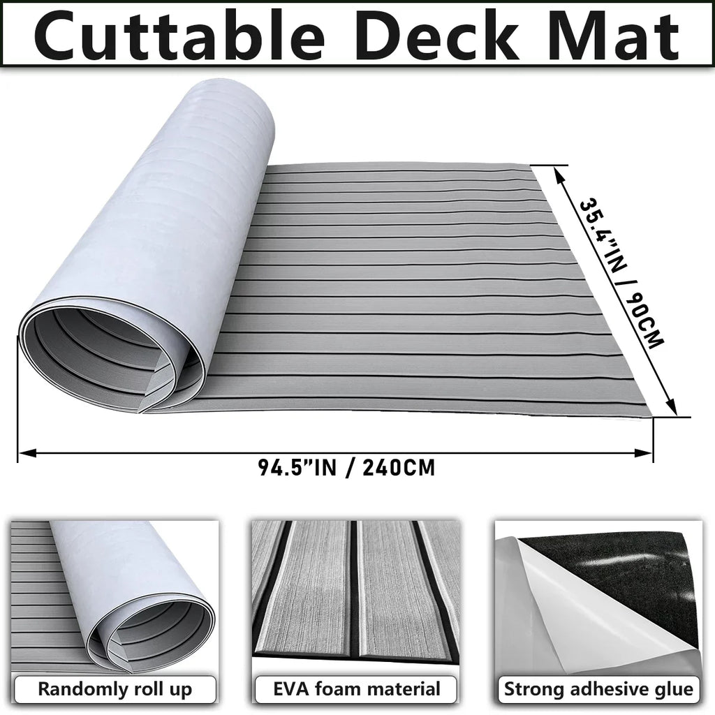 Decking Fits 35" Flooring Teak Sea 94"x for Marine Self-Adhesive Deck Mats/Decking Yacht Vessel Faux Vessel Sheet/Carpet Pad Foam Non-Skid