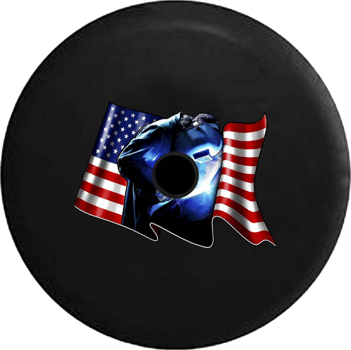 Flag Backup Waving Iron Spare American 2018 JL for Welder Inch Jeep RV Cover Tire Wrangler 2019 Camera 32 Worker