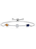 Sapphire For Stone Cttw) Hanan Gem Stone and Citrine King Diamond Oval (1.85 Lab Adjustable Keren Silver 3 Madeira Grown Sterling Round Bracelet Fully Octagon Women Moissanite 925
