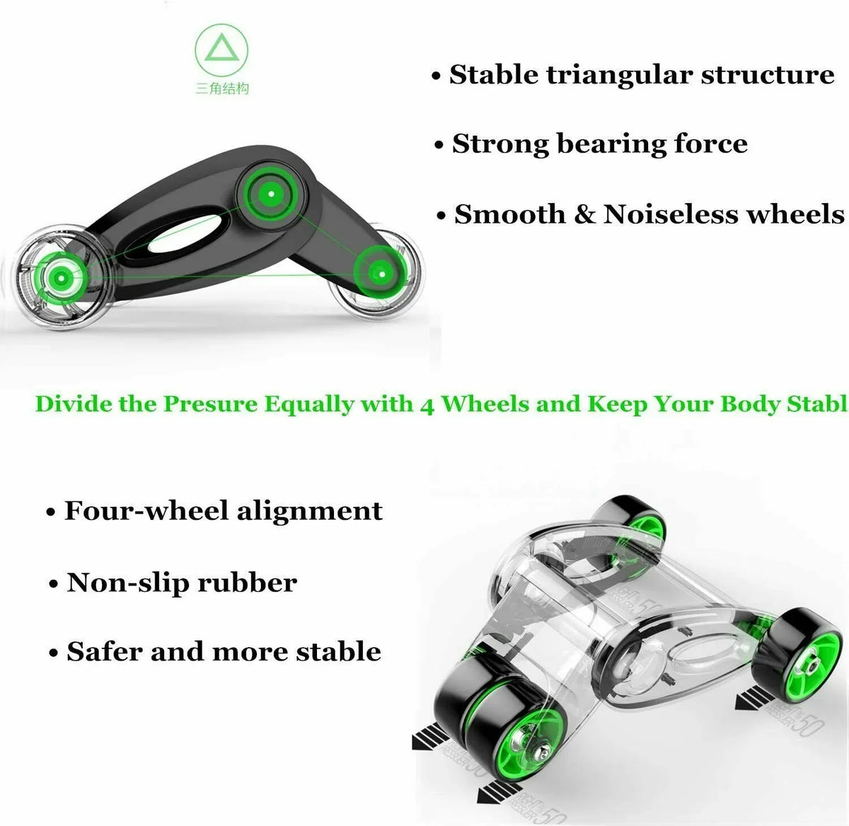 Abdominal Wheel AB Fitness Waist Mat Core Gym Exercise Knee Home Roller Workout