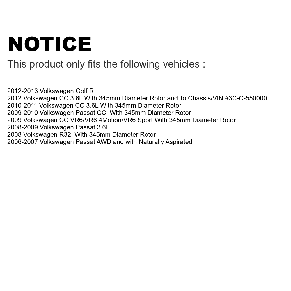 Brake R32 K8S-102913 And Rear Front Kit Passat Disc Transit Semi-Metallic Golf R Auto For - Rotors Pads Volkswagen