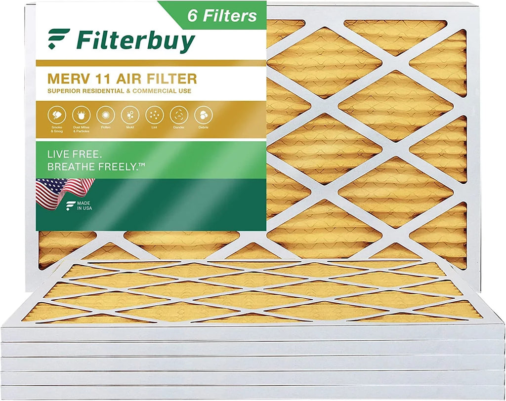 (6-Pack) Furnace MERV 11 10x24x1 AC Pleated Filters Filterbuy Air HVAC