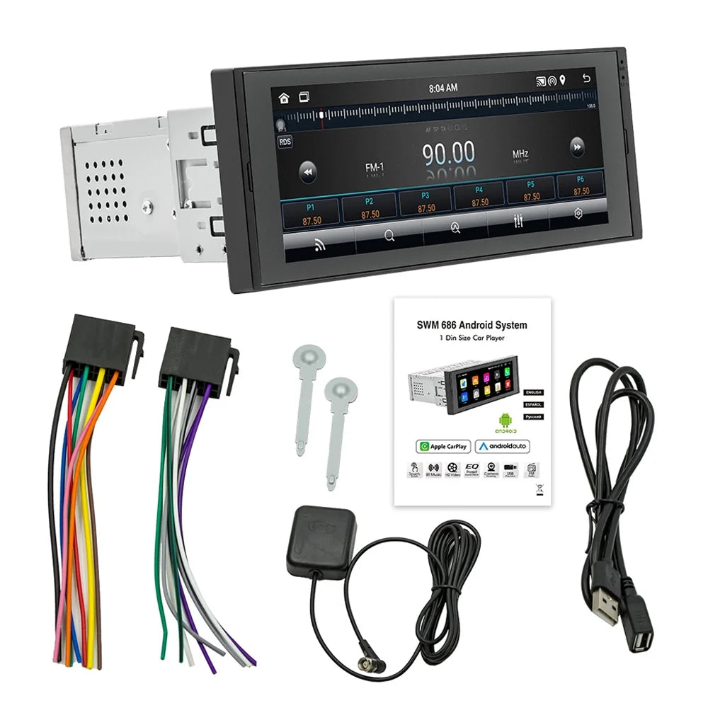 Stereo Android Rear Mirror Auto Link Inch Radio Mirror Car Reverse WiFi/ Link Camera Shinysix Support Rear Reverse set,Wheel Wheel Din Support Car 6.86 Radio 12 Wheel Radio Android